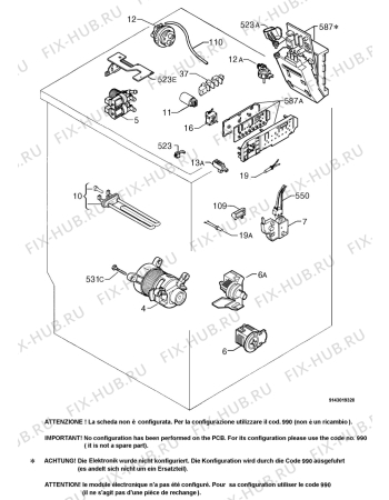 Взрыв-схема стиральной машины Electrolux EWW1000 - Схема узла Electrical equipment 268